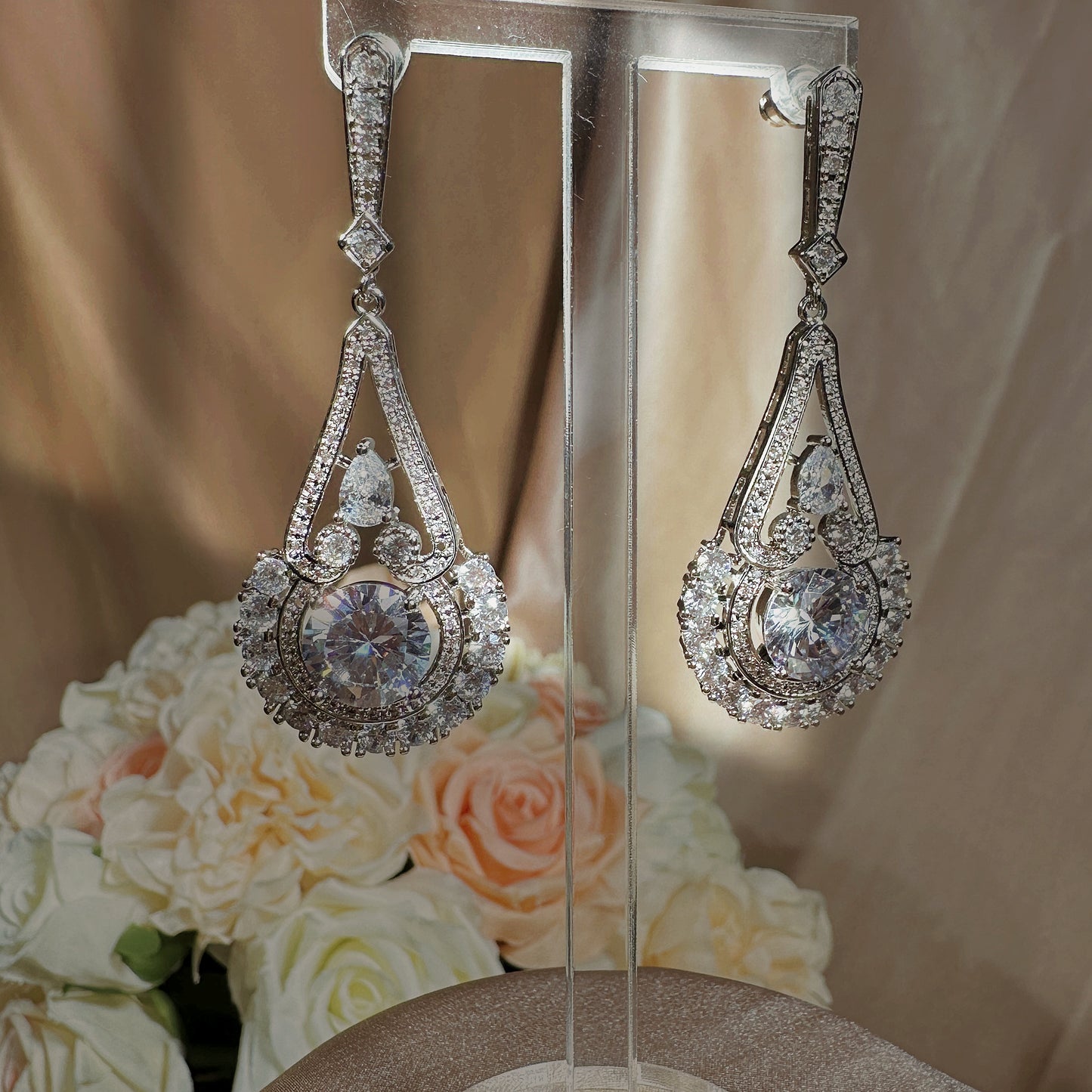 #2218351 Bold and Beautiful Cubic Zirconia Statement Earrings