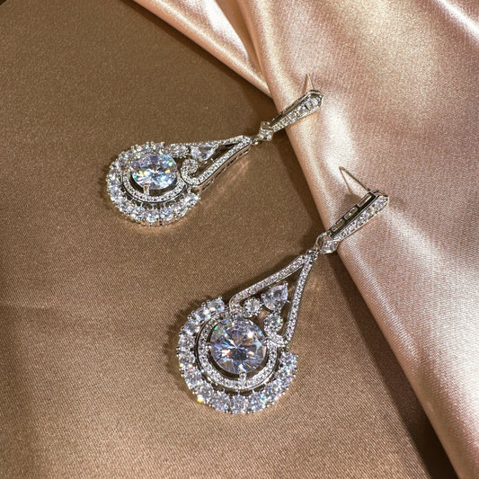 #2218351 Bold and Beautiful Cubic Zirconia Statement Earrings