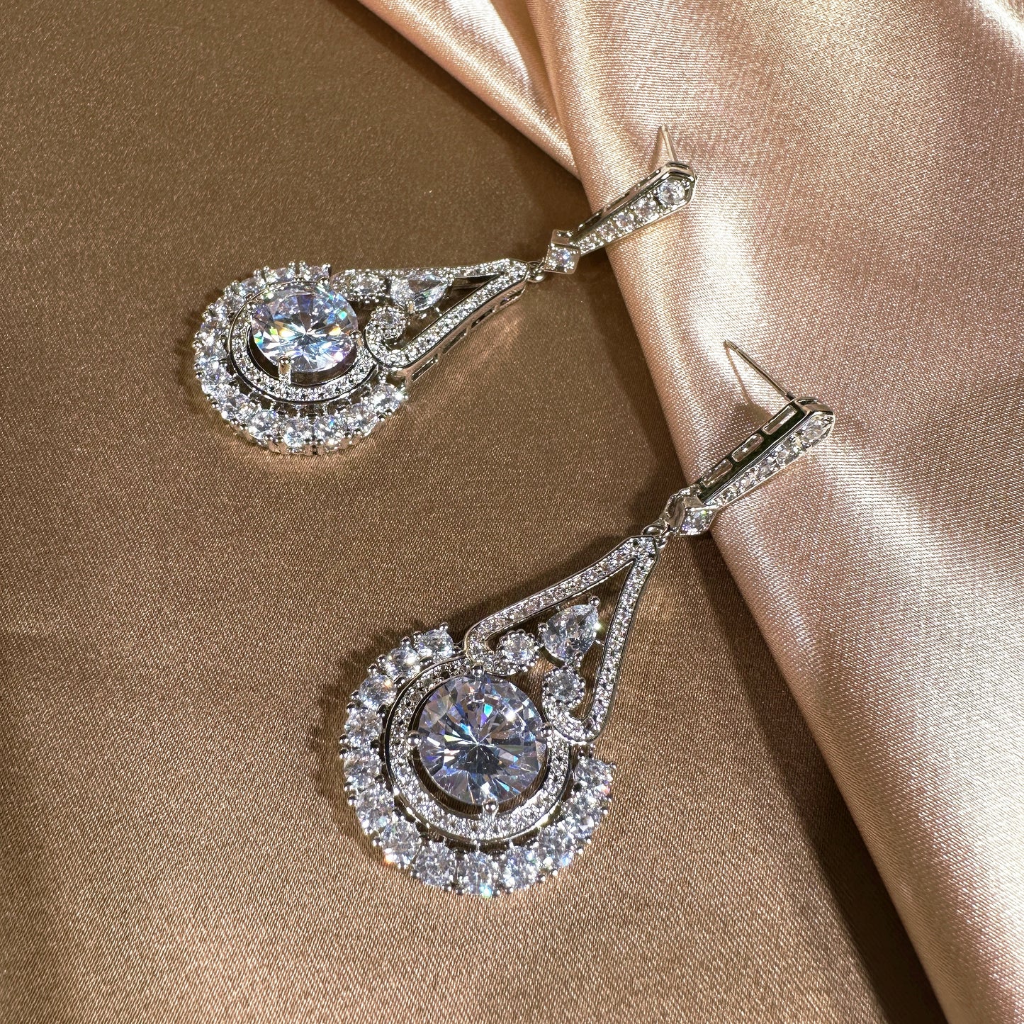 #2218351 Bold and Beautiful Cubic Zirconia Statement Earrings