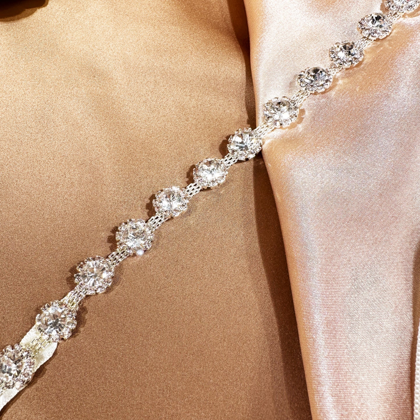 #220415164 Shine Bright Like a Diamond: Stunning Rhinestone Belt for Brides