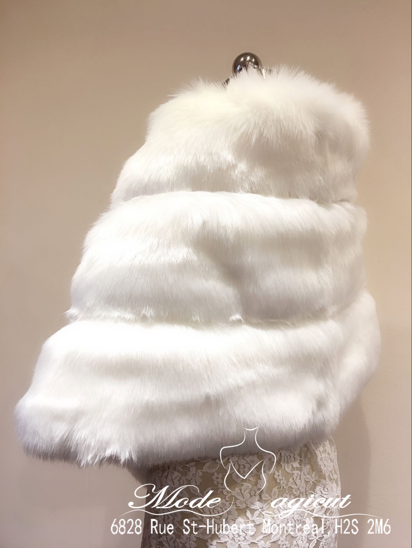 #16218002 Classic Faux Fur Shawl For Bride