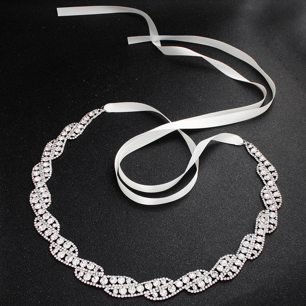 #220434046 Rhinestone Chains Bridal Belts