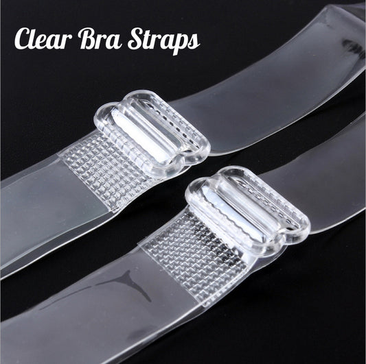 #20310241 Invisible Clear Bra Strap Non-Slip Adjustable Bra Strap Soft 1 Pair Transparent Shoulder Strap