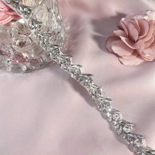 #220415176  Make Your Dress Pop with a Delicate Rhinestone Bridal Belt from Our Collection