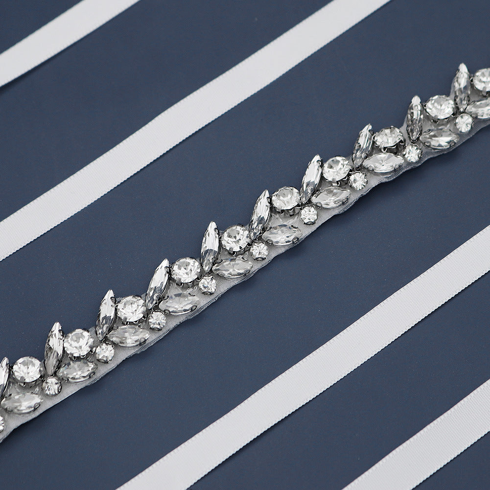 #220415176 Make Your Dress Pop with a Delicate Rhinestone Bridal Belt from Our Collection