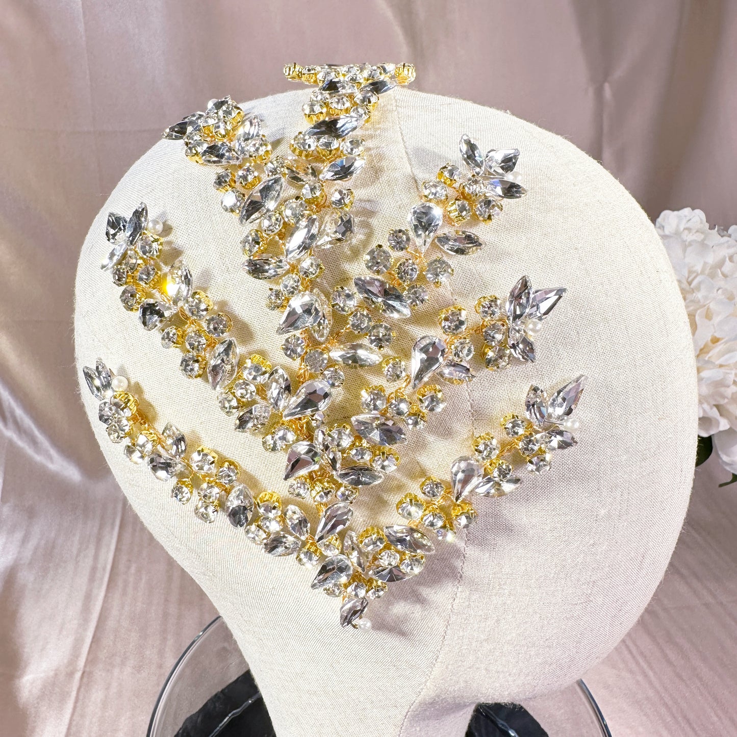 22486425 Luxury High-end Desgin Hair Jewelry Headpiece (Silver & Gold)