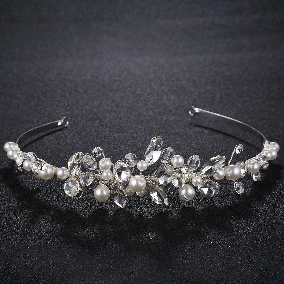 230175531 Exquisite Pearl and Rhinestone Headband for Brides