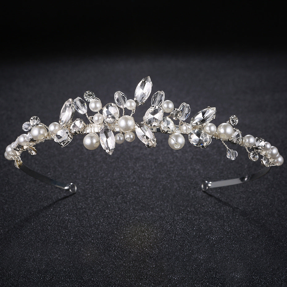 230175531 Exquisite Pearl and Rhinestone Headband for Brides