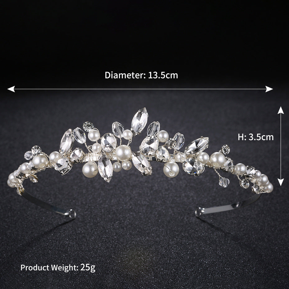 230175531 Exquisite Pearl and Rhinestone Headband for Brides