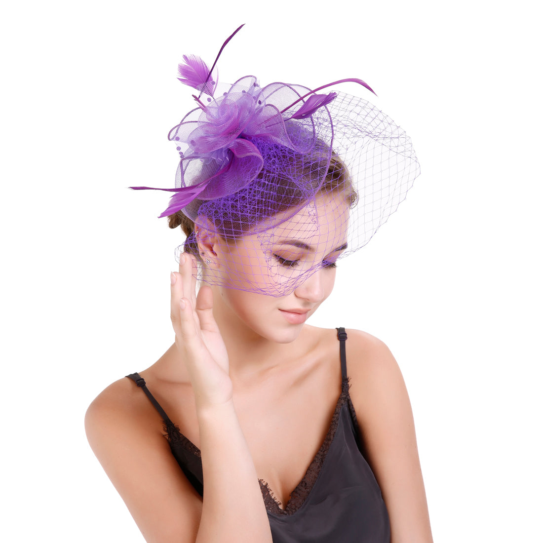 #03948009 Ladies' Cambric Fascinators With Veil