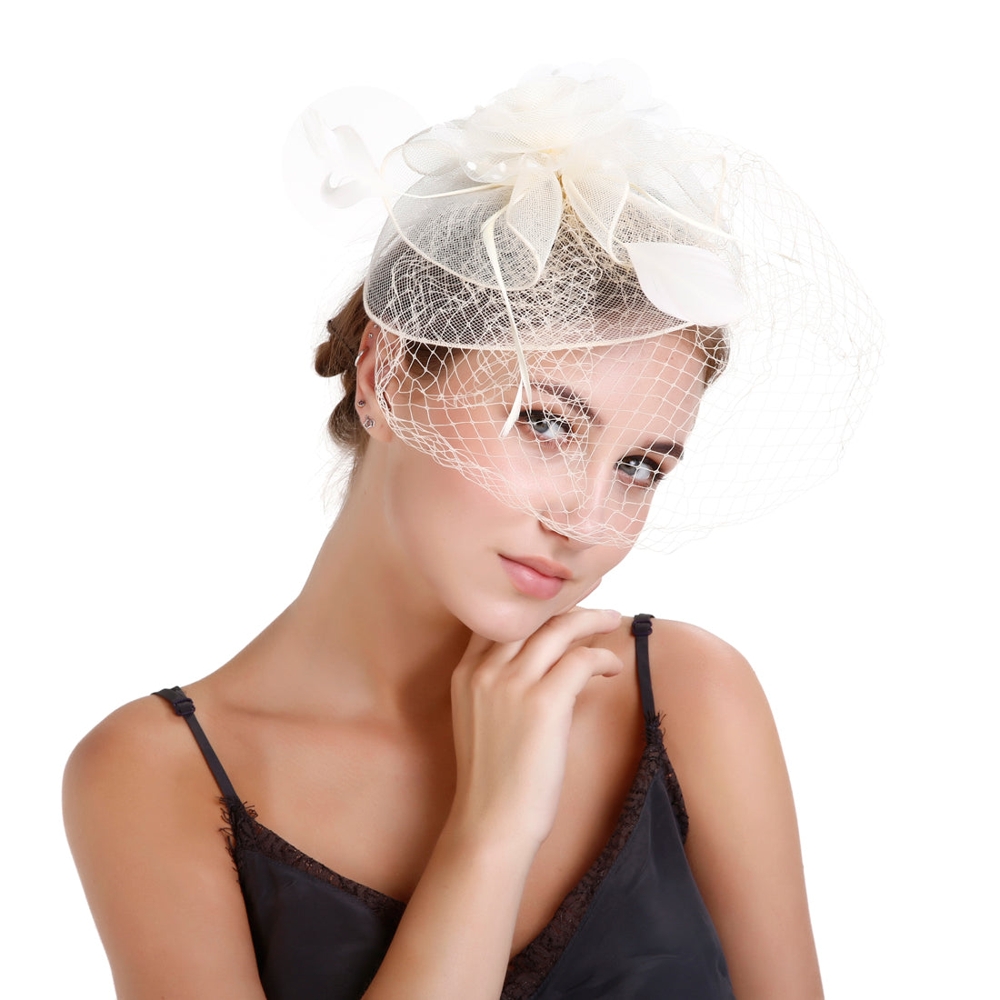 #03948009 Ladies' Cambric Fascinators With Veil