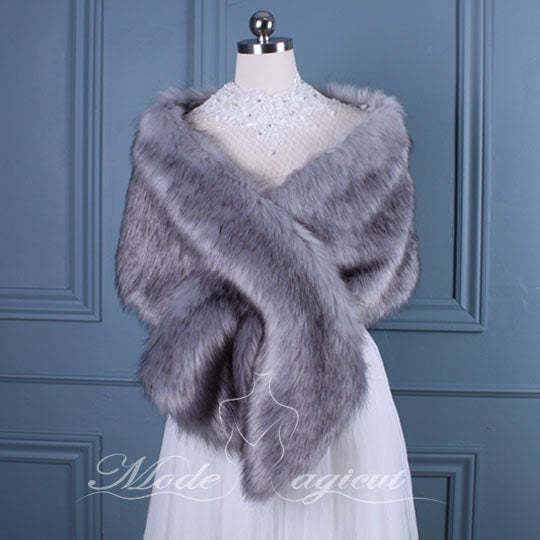 #15218001 Elegant Faux Fur Shawl/Wrap