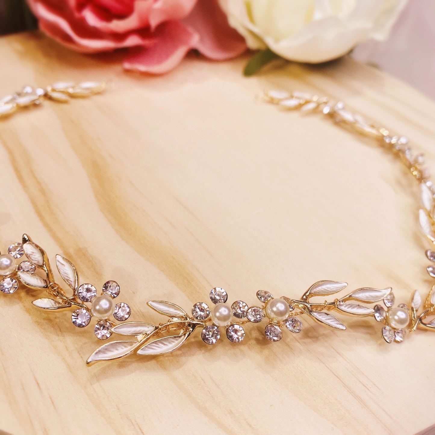 #04410075 Rhinestones, Imitation Pearls, Headband 39cm*15.cm