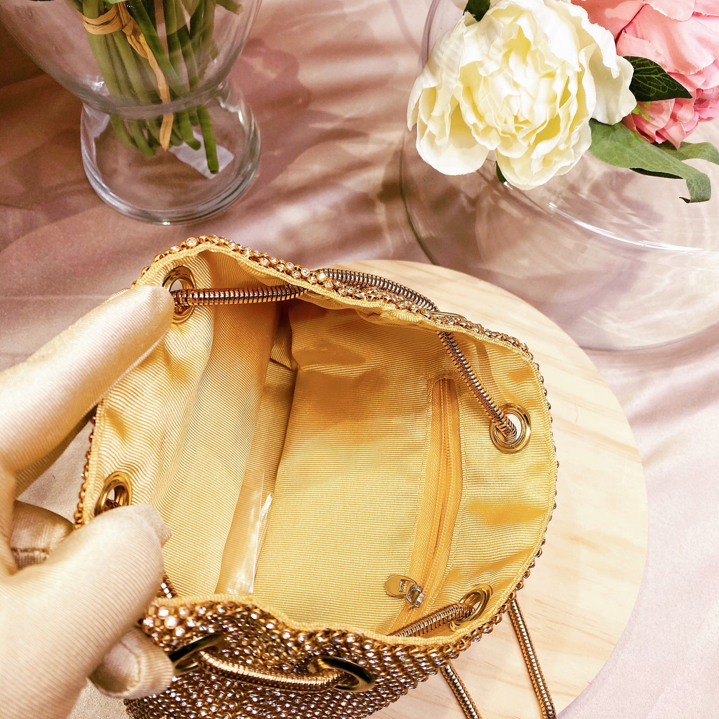 #10818002 Vintage Ladies' Rhinestone Clutches (Golden, Silver)