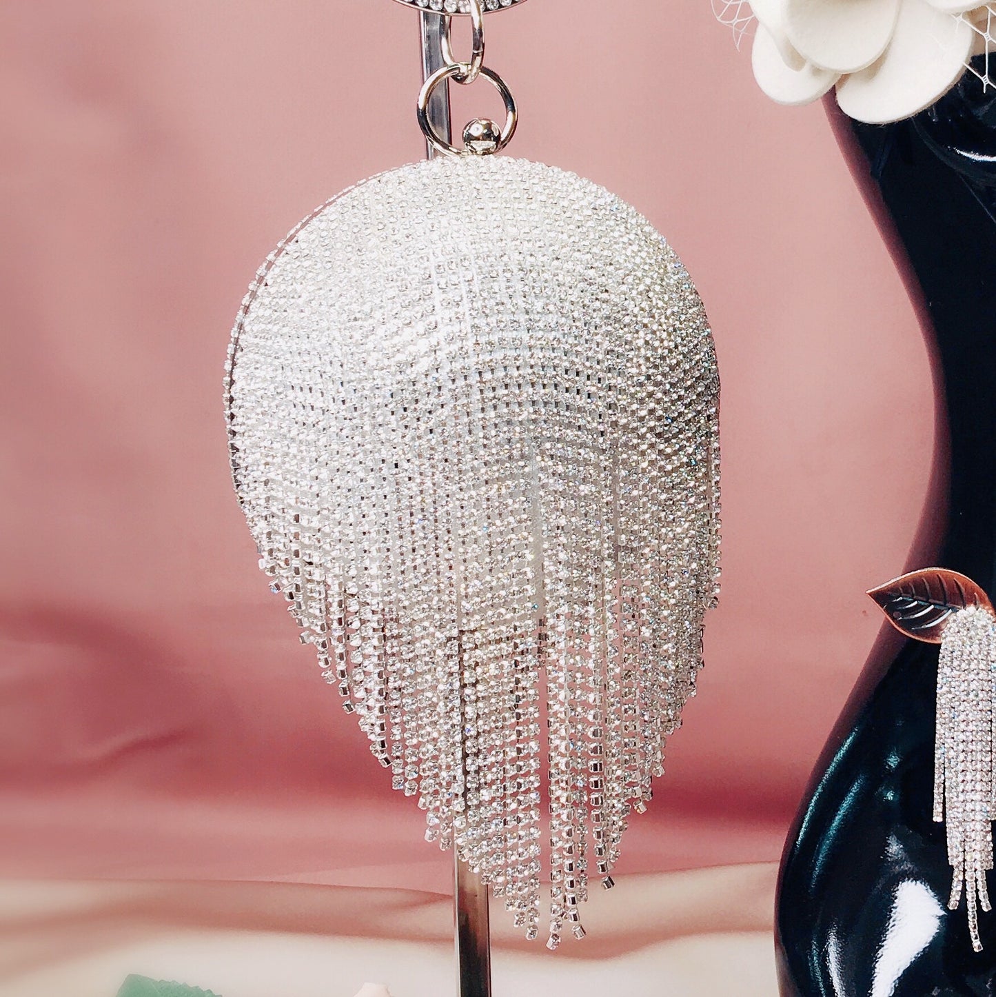 #14818001 Shining Unique Design Rhinestone Tassel Ladies' Clutches