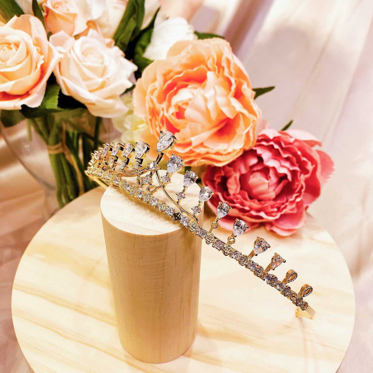 #07432078 Cubic Zirconia, Rhodium-Plated Tiara (Silver, Golden)