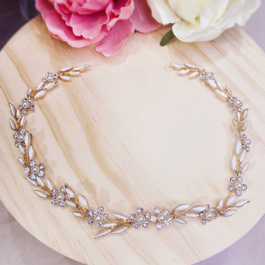 #04410075 Rhinestones, Imitation Pearls, Headband 39cm*15.cm