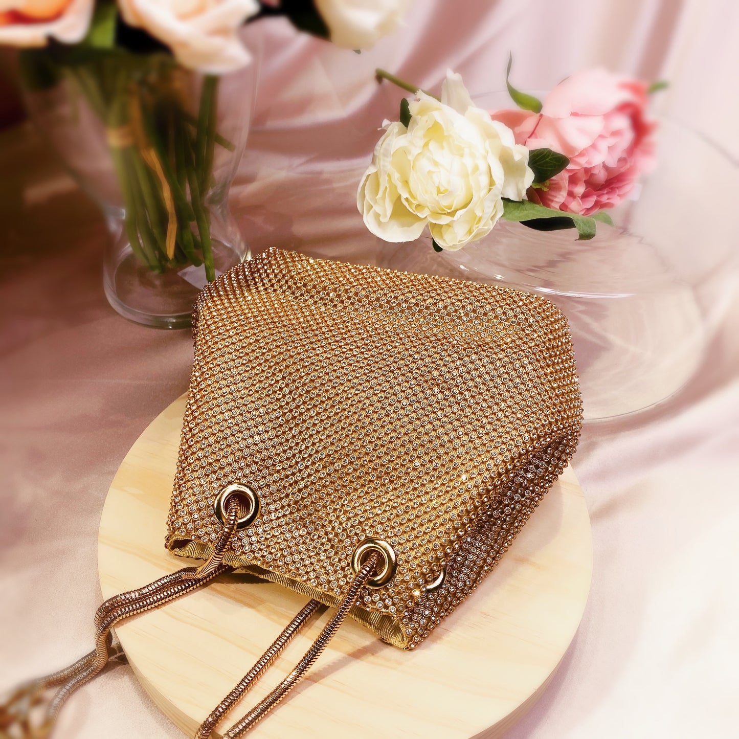 #10818002 Vintage Ladies' Rhinestone Clutches (Golden, Silver)