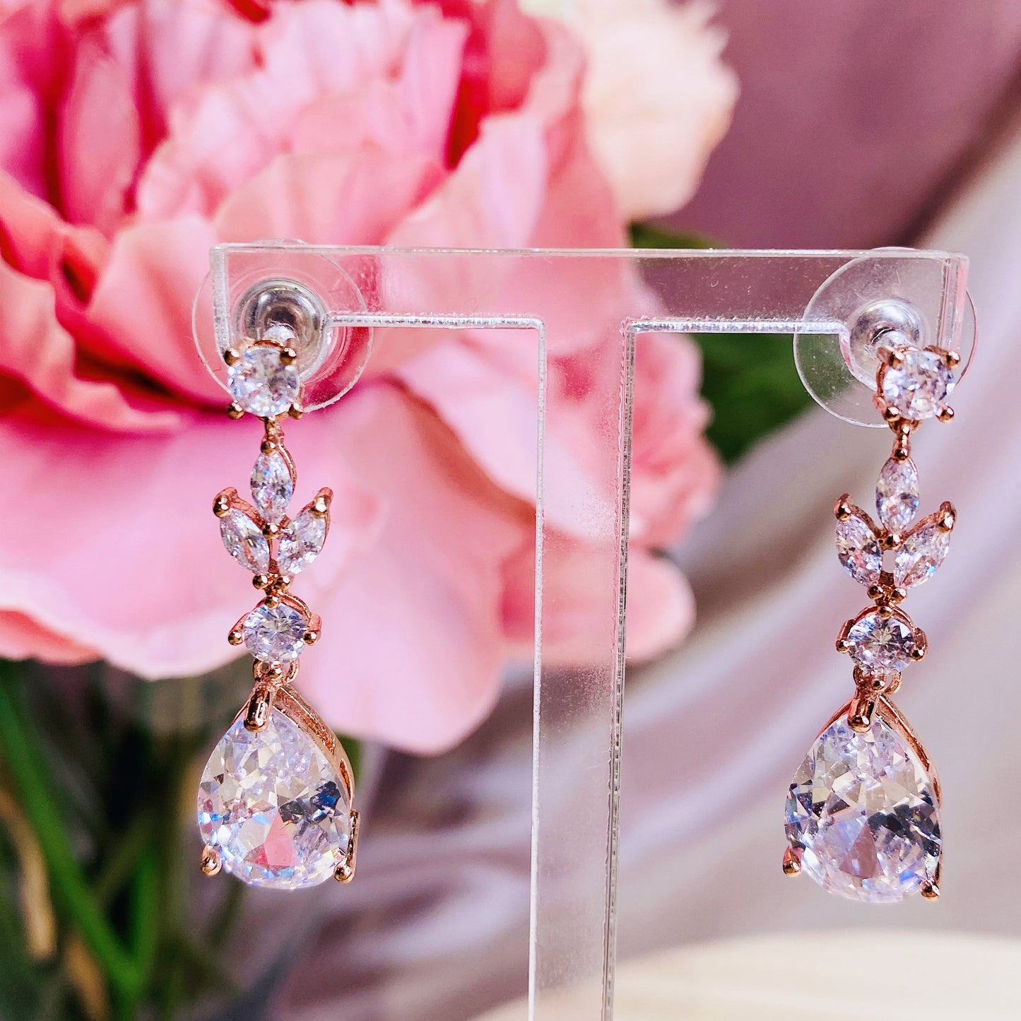 #06538111 Cubic Zirconia Earring (Rose Gold, Golden, Silver)