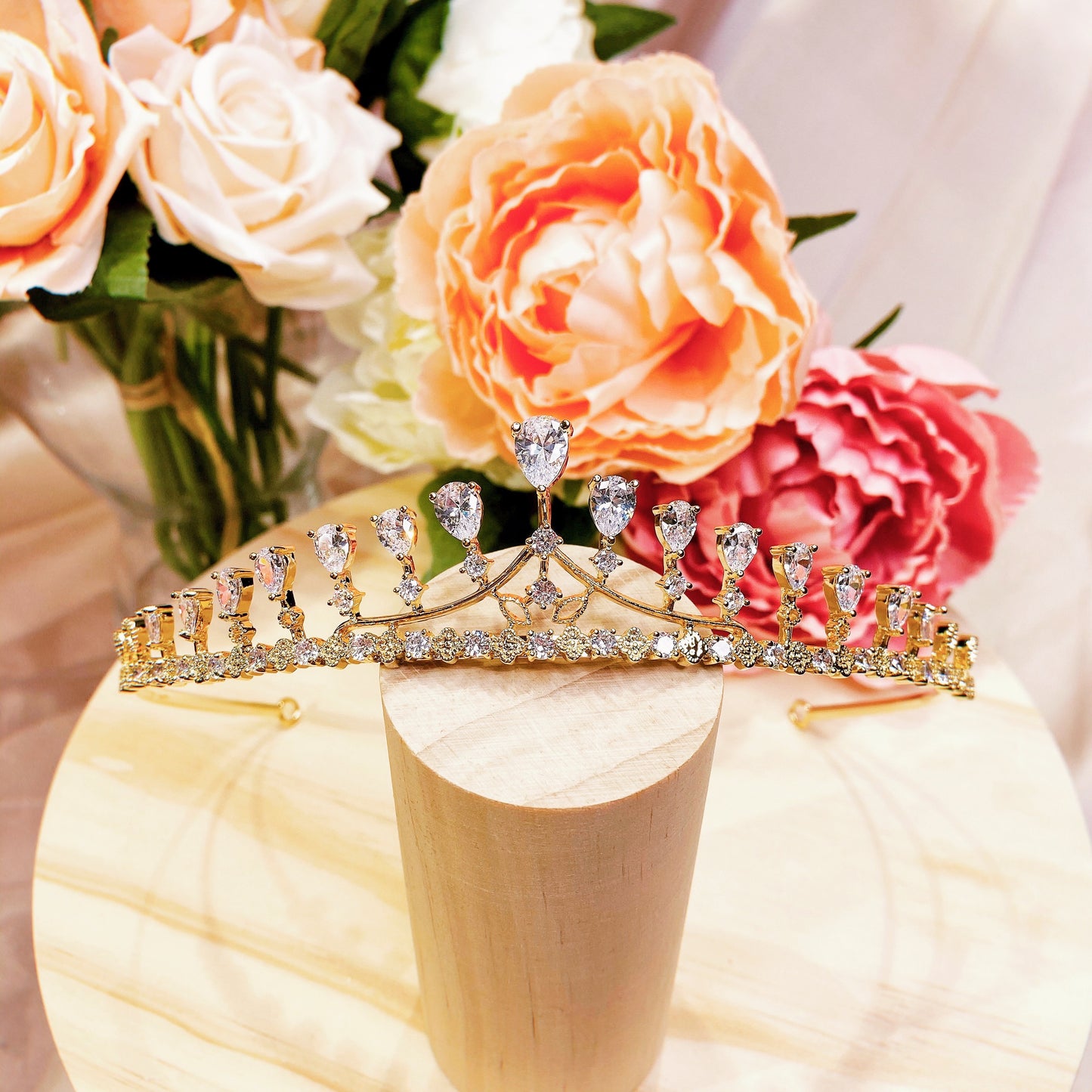 #07432078 Cubic Zirconia, Rhodium-Plated Tiara (Silver, Golden)