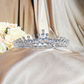 #2399880 Elegant Cubic Zirconia Tiara | Delicate Wedding Headpiece