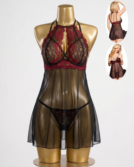 Elegant Lace Babydoll Set