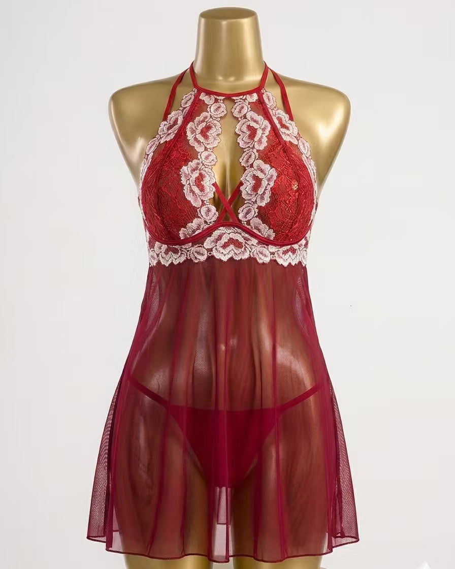 Elegant Lace Babydoll Set