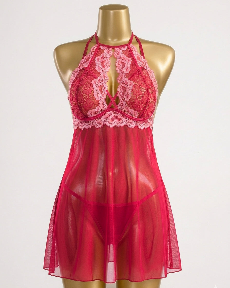 Elegant Lace Babydoll Set