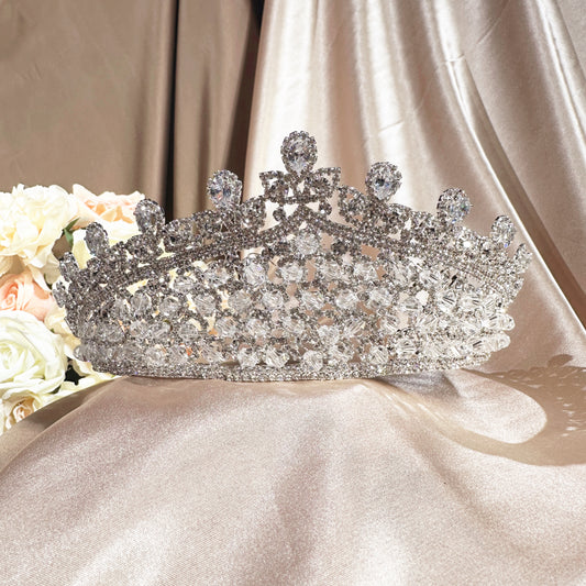 25419030 Bridal Tiara with Cubic Zirconia Stones Make a Statement on Your Wedding Day
