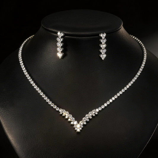 #23872028 Luxurious Cubic Zirconia Jewelry Set (Restock coming after 15th of June)
