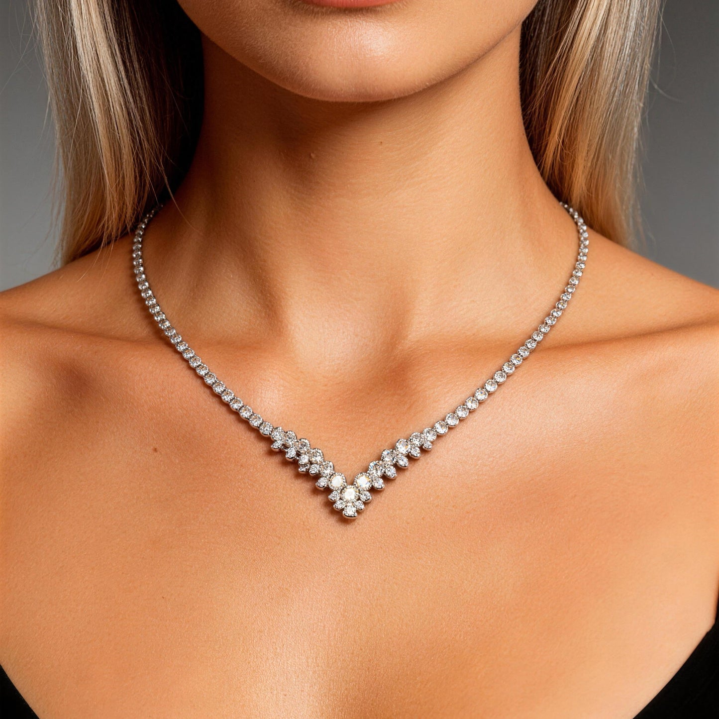 #23872028 Luxurious Cubic Zirconia Jewelry Set (Restock coming after 15th of June)