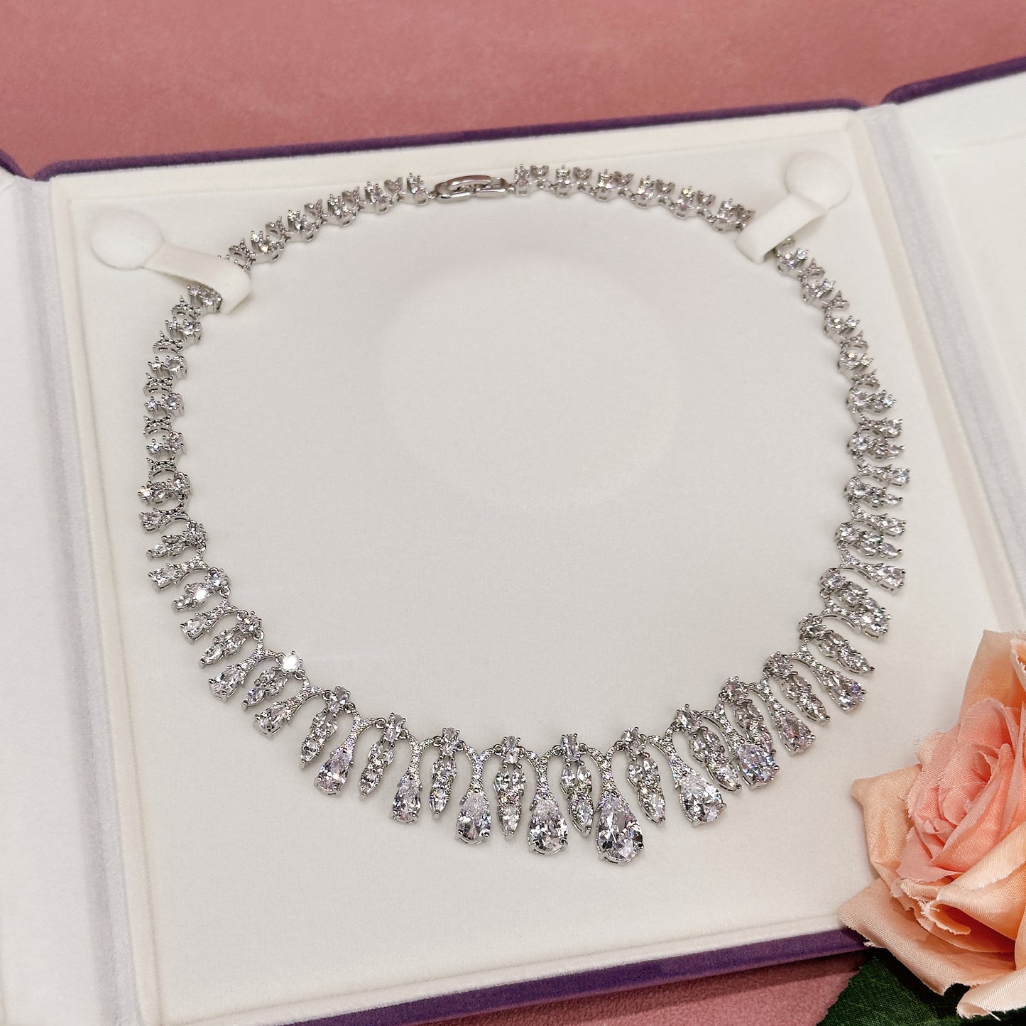 Parure Majestic Marquise Floral – Bijoux en zircone cubique