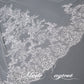 #20308003 Voile de mariée cathédrale à deux couches avec bordure en dentelle/sequins, 3,8*3 mètres