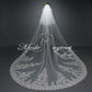 #20308003 Voile de mariée cathédrale à deux couches avec bordure en dentelle/sequins, 3,8*3 mètres