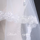 #03308001 Voile de mariée classique à un niveau avec bordure à sequins