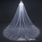 #19308005  3*3 Meters One-Tier Sequins Lace Edge Cathedral Bridal Veils Bridal Veils with Comb