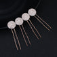 #03448193 Épingles à cheveux en alliage avec strass en or rose à la mode (lot de 4)