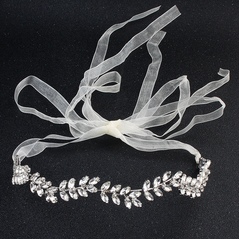 #06418074 Olive Branch Design Rhinestone and Alloy Headbands