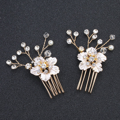 #03418225 Peignes &amp; Barrettes Fleur Élégant Strass/Alliage (vente pour 1 pièce)