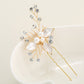 #03448215 Elegant  Imitation Pearls and Rhinestone, Alloy Hairpins