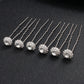 #05448187 Épingles à cheveux avec strass couleur disponible Argent, Or rose, Or (Set pour 6)
