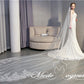 #14308007 4*1.6 Meters One-tier Sequins Lace Applique Edge Cathedral Bridal Veils with Comb