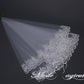 #07308010 One-Tier Lace Trimming Edge Elbow Bridal Veils