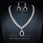 Parure de Bijoux à Pendentif de Luxe | Ensemble Collier et Boucles d’Oreilles en Zirconium Cubique