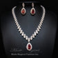 Parure de Bijoux à Pendentif de Luxe | Ensemble Collier et Boucles d’Oreilles en Zirconium Cubique