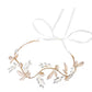 #06419024 Golden Rhinestone Headband with Flowers
