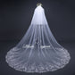 #21308018 3.8*3 Meter Sequins Lace Applique Edge 2-Tier Cathedral Bridal Veil | For Wedding