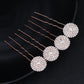 #03448193 Épingles à cheveux en alliage avec strass en or rose à la mode (lot de 4)