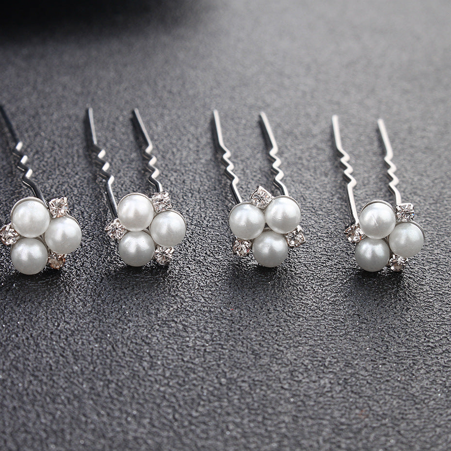 #02448211 Rhinestones Alloy Hairpins Available in Color Sliver, Rose Gold  ( Set for 6)