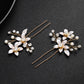 #06448189 Épingles à cheveux Lovely Flowers avec perles d'imitation et strass (Lot de 2)